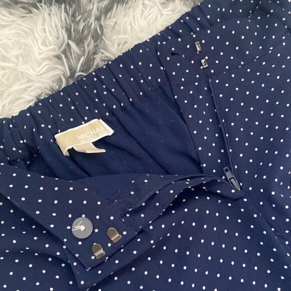 Michael Michael Kors Polka Dot Georgette Wide-Leg Trousers - Picture 6 of 7